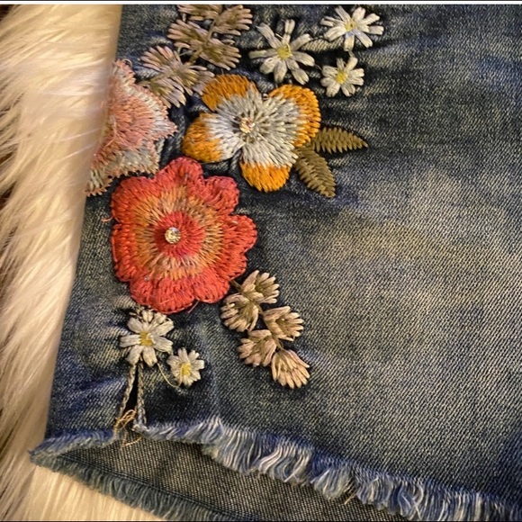 Rocks & Indigo Embroidered Denim Shorts - Picture 2 of 5